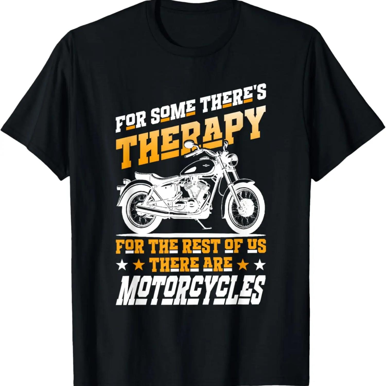 Funny Motorcycle Rider Therapy Vintage Motorbike Biker Men T-Shirt,100% cotton S