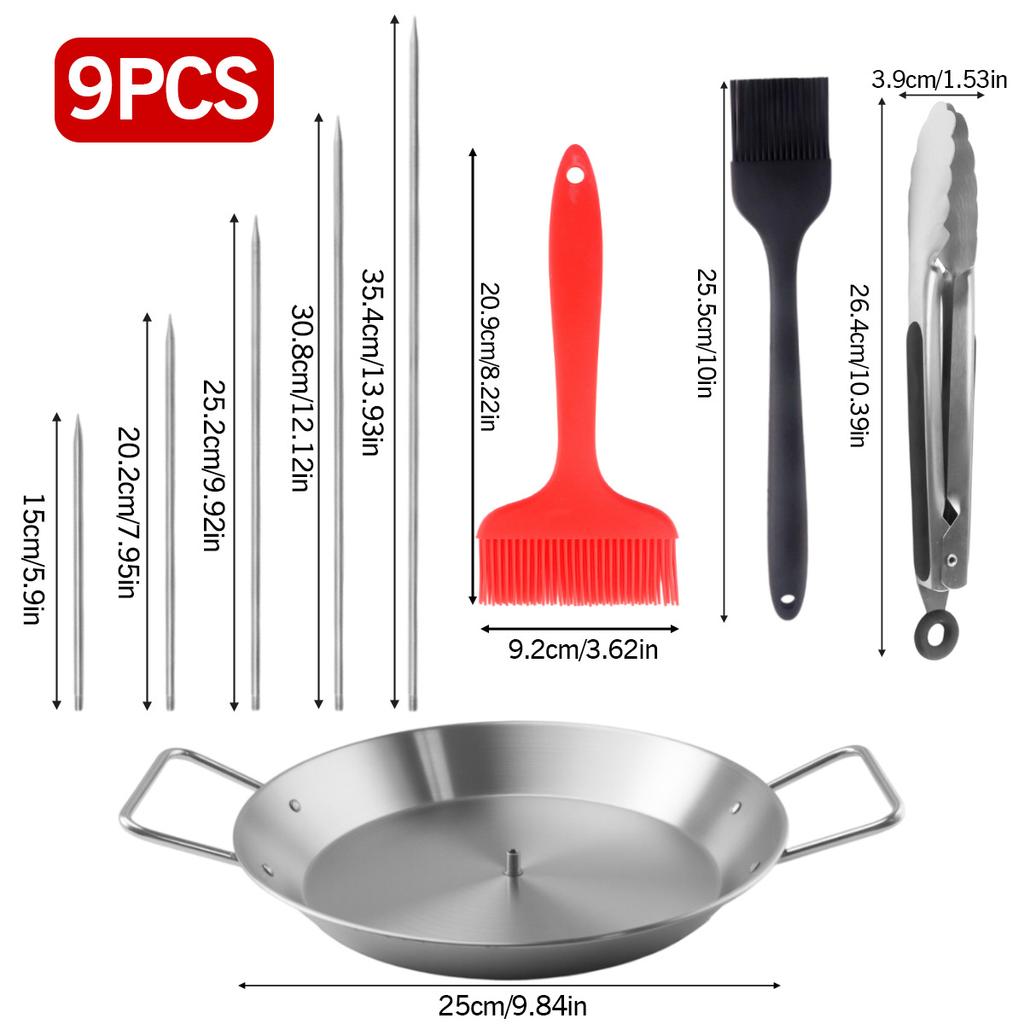 Lihe Stainless Steel Vertical Chicken Roaster Pan, BBQ Roasting Tray With Skewers & Basting Brush, Multiple Kit Options