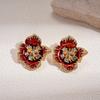 Pleated Flower Earrings, Medieval Fashionable, High-end Earrings for Women
