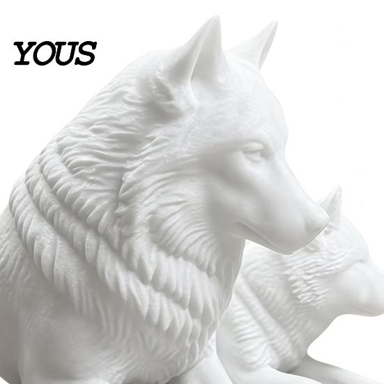 Minimalist Sculptures for Bedroom Desk 3D Printed Wolf Figurine, Parent And Child Animal Statue, Modern Unique Housewarming Gifts Lovers Sculpture