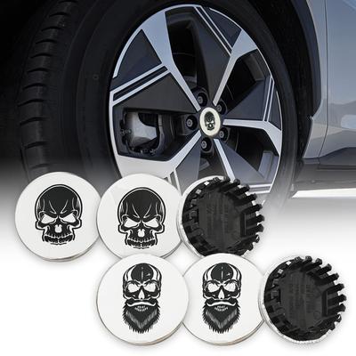 4ks Skull Chrome Car Wheel Center Cap Emblém 66mm pro Chevrolet 2019-2021 Blazer 2016-2021 Camaro 2015-2021 Colorado 2009-2021 Traverse Corvette