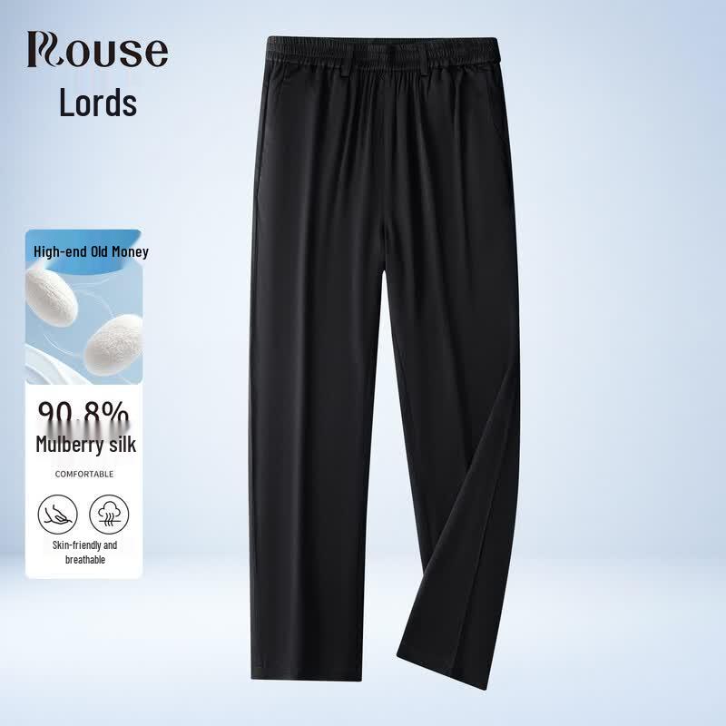 Luoz Men s Silk Blend Cool Straight-Leg Trousers 2XL/185