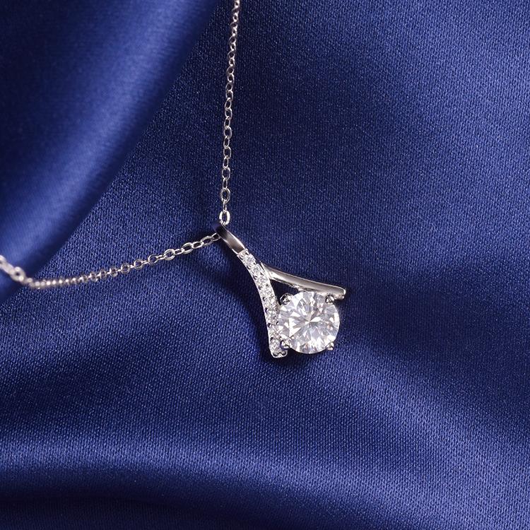 Body Jewelry Sterling Silver 925 Silver Necklace D VVS Moissanite Pendant Link 18K Gold Plated Charm Chain
