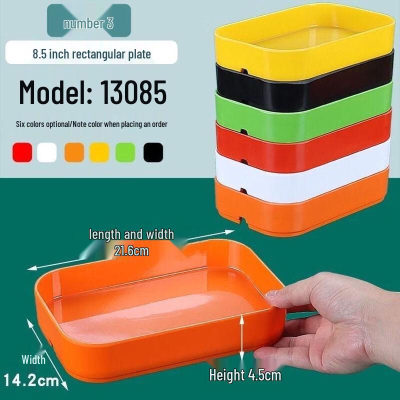 Jijun Colorful Melamine Rectangular Serving Plates (10-Pack)