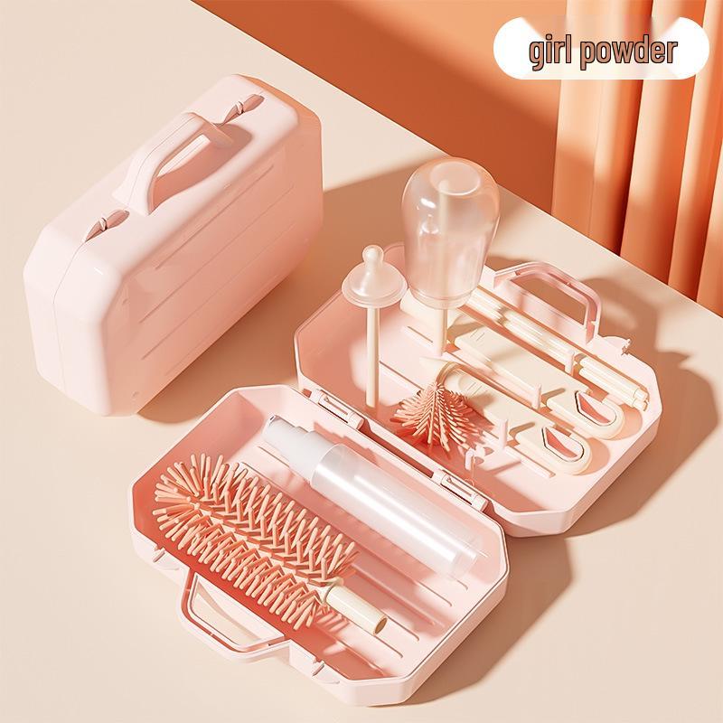 

Baby Bottle Cleaning Travel Set: Portable Silicone Brush & Storage Box
