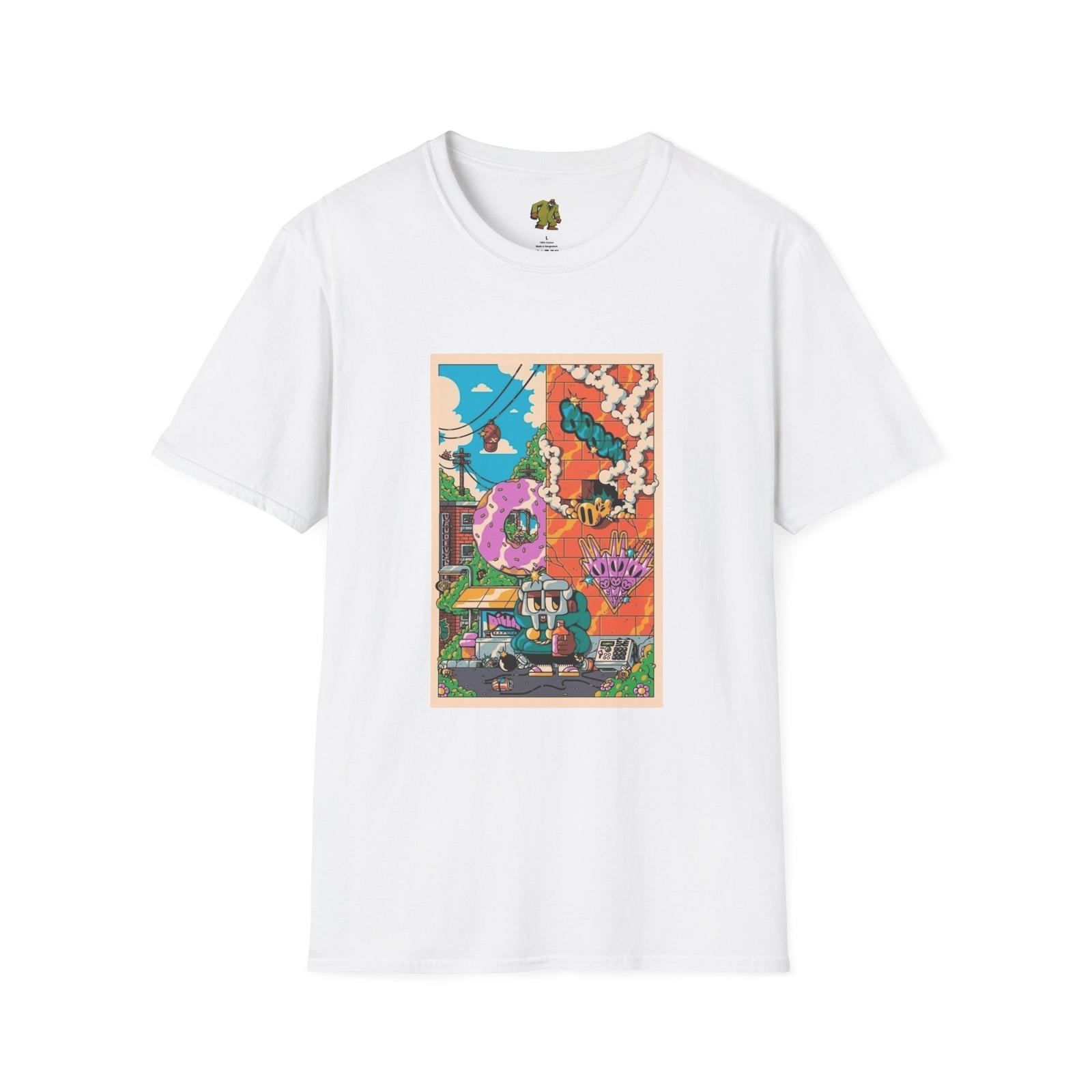 MF DOOM Comics Graffiti Pop T-Shirt, Unisex Tee, Hip Hop Shirt, Music Fan Gift, S разноцветный