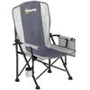 Padded Camping Chair Adults Heavy Duty Folding Chair Side Pocket Cup Holder Carry Bag Outdoor Light Grey