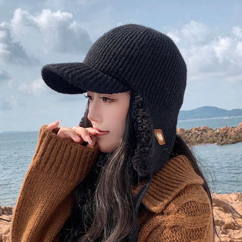 Winter Fleece Cold Hat Children Thickened Warm Lei Feng Hat Outdoor Windproof Ear Protector Knitted Wool Hat