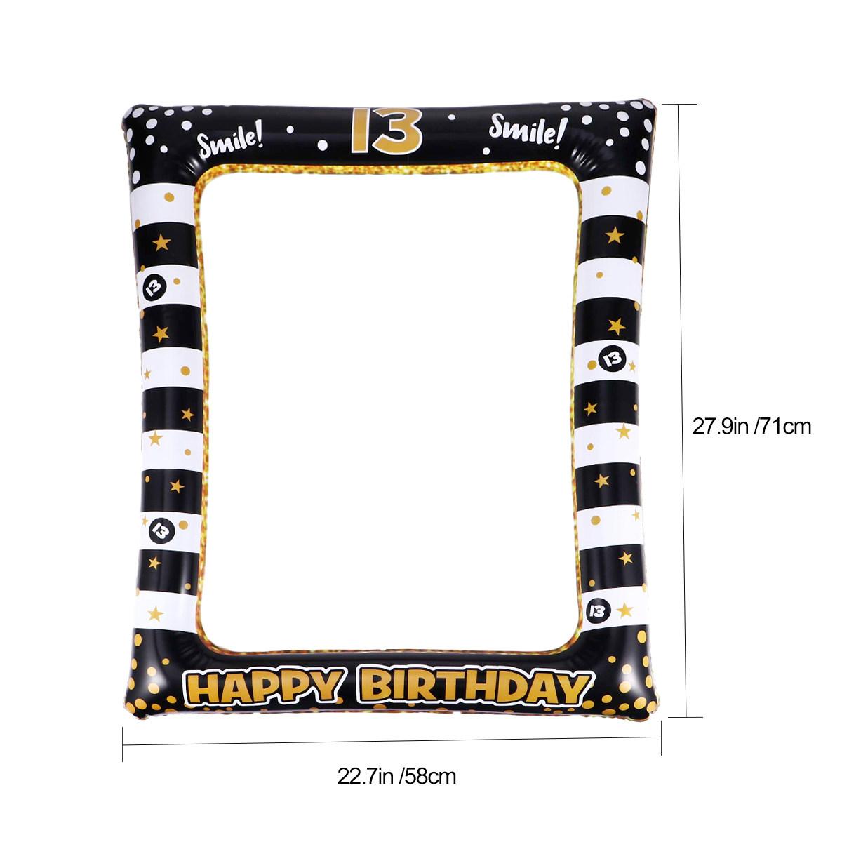 1Pcs Inflatable Birthday Photo Frame PVC Material Unique Party Prop Festival Photo Props Birthday Party Supply for Age 16