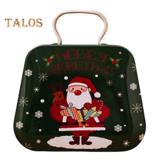 Cutie de bomboane de Crăciun cu mâner Mini Geanta de fier Om de zăpadă Suport gustare Moș Crăciun Favoruri pentru petrecerea de Crăciun Recipient de depozitare pentru dulciuri