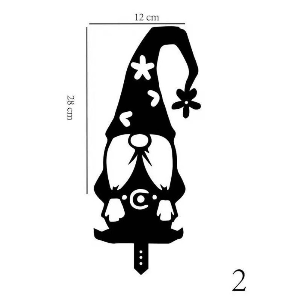 Acrylic Gnome Sign Branch Gnome Ground Sign Gnome Silhouette Garden Gnomes Stake Lawn