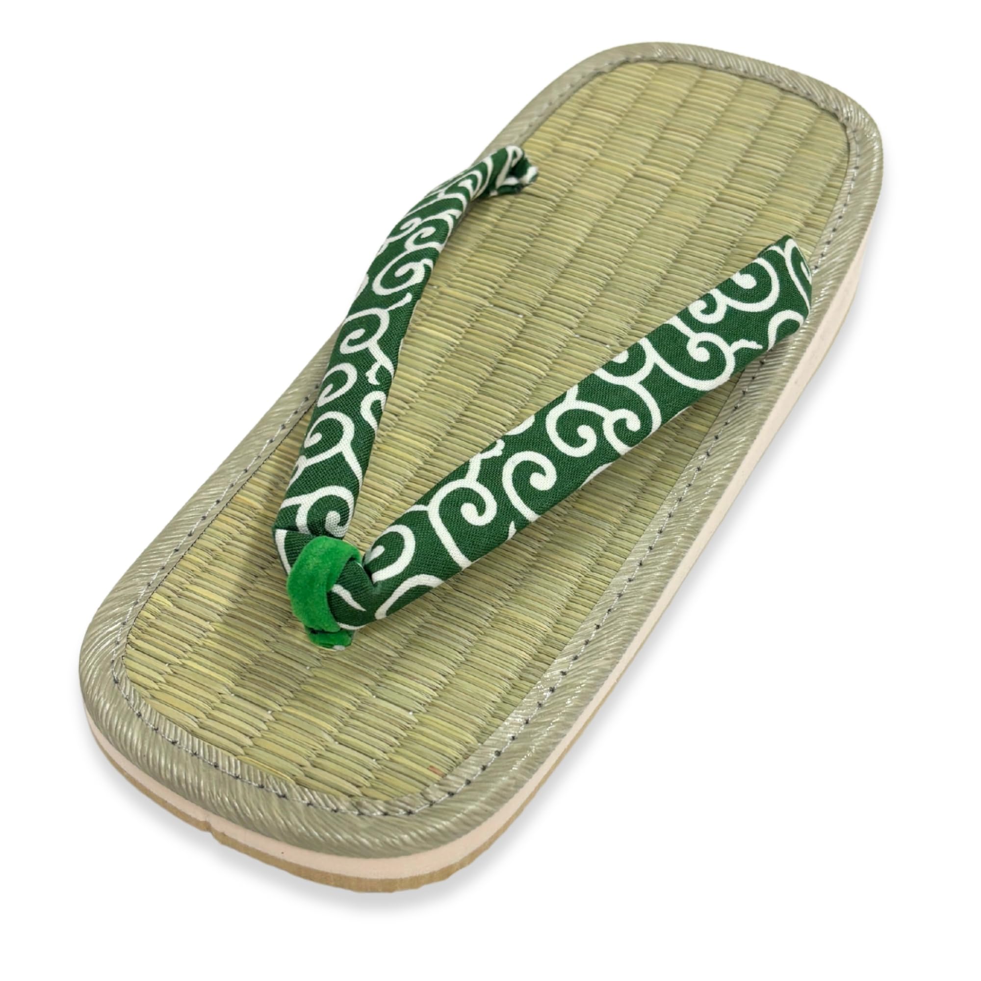 

Edoten Geta Igusa Sponge Cushioned and Comfortable for Legs and Arabesque Patterned Size L Sandals, Grass, Sole, Back, Strap,
