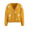 Cross2026 Women's Christmas Abstract Floral Casual Cardigan Sweater