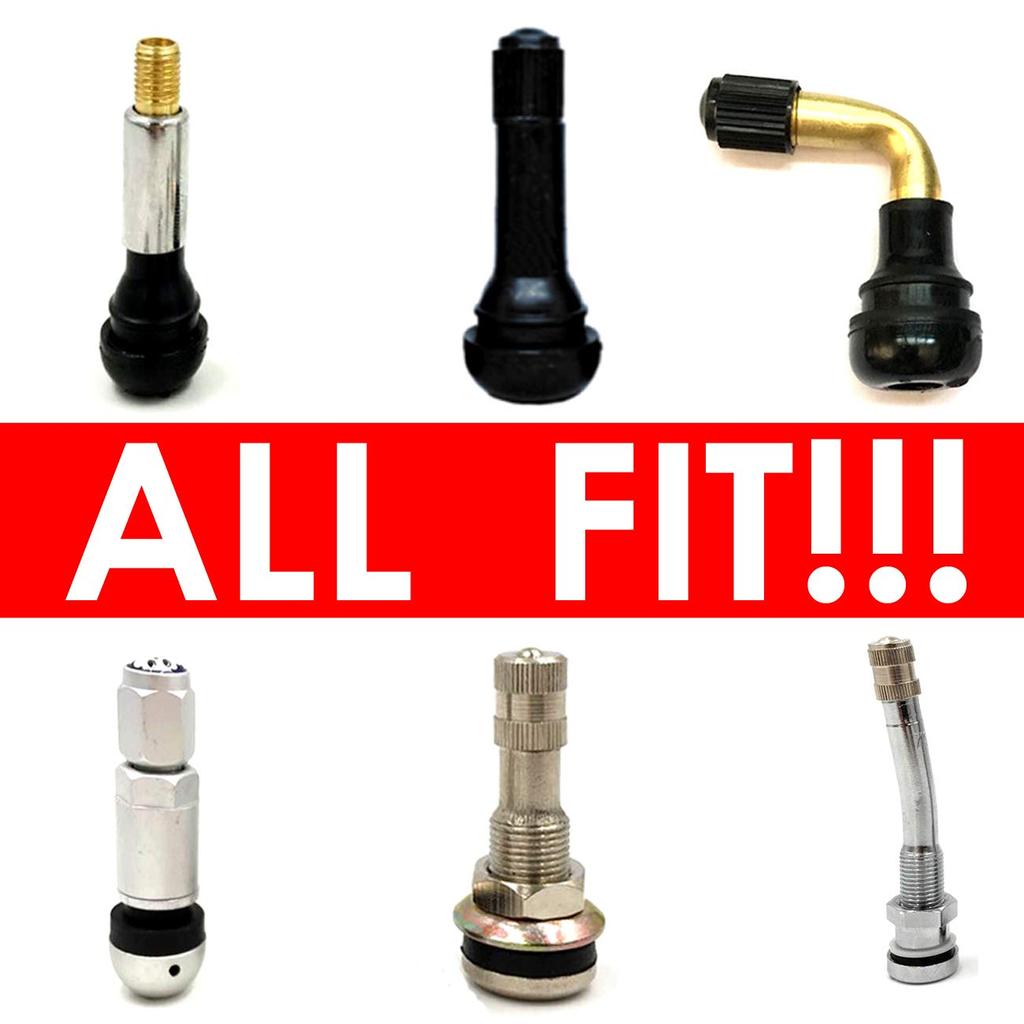 Brass (8 Pack) Tire Valve Caps Silver Premium Metal Rubber Seal Tire Valve Stem