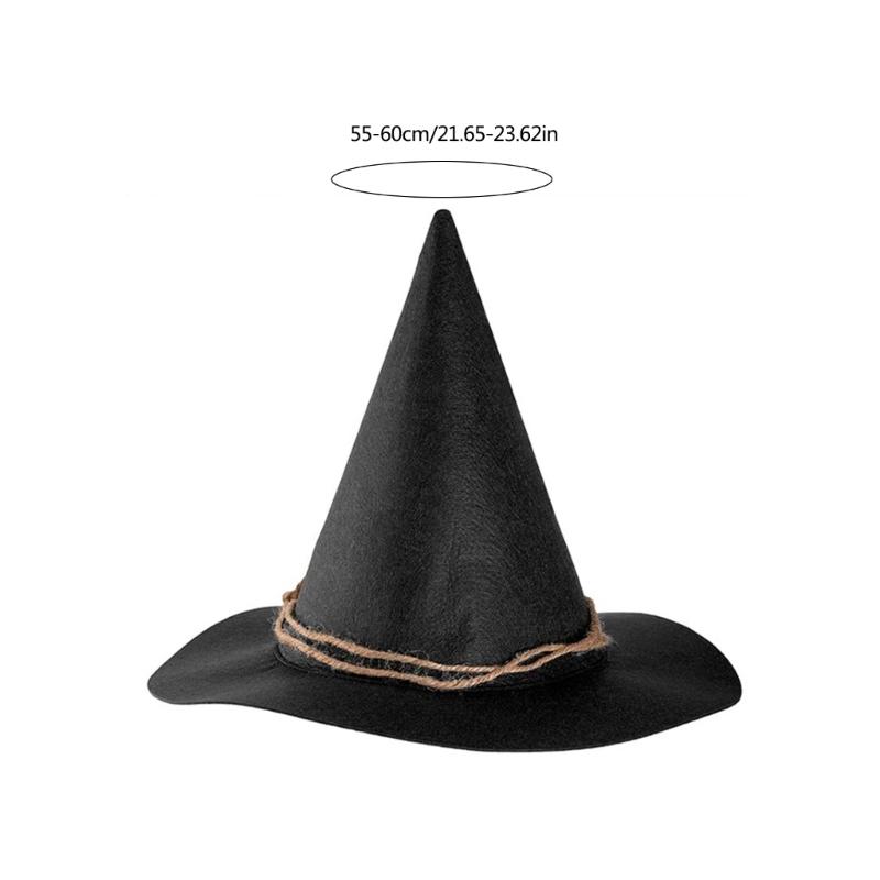 Retro Witch Hat Party Accessory Unique Black Wizard Hat Fashion Accessory
