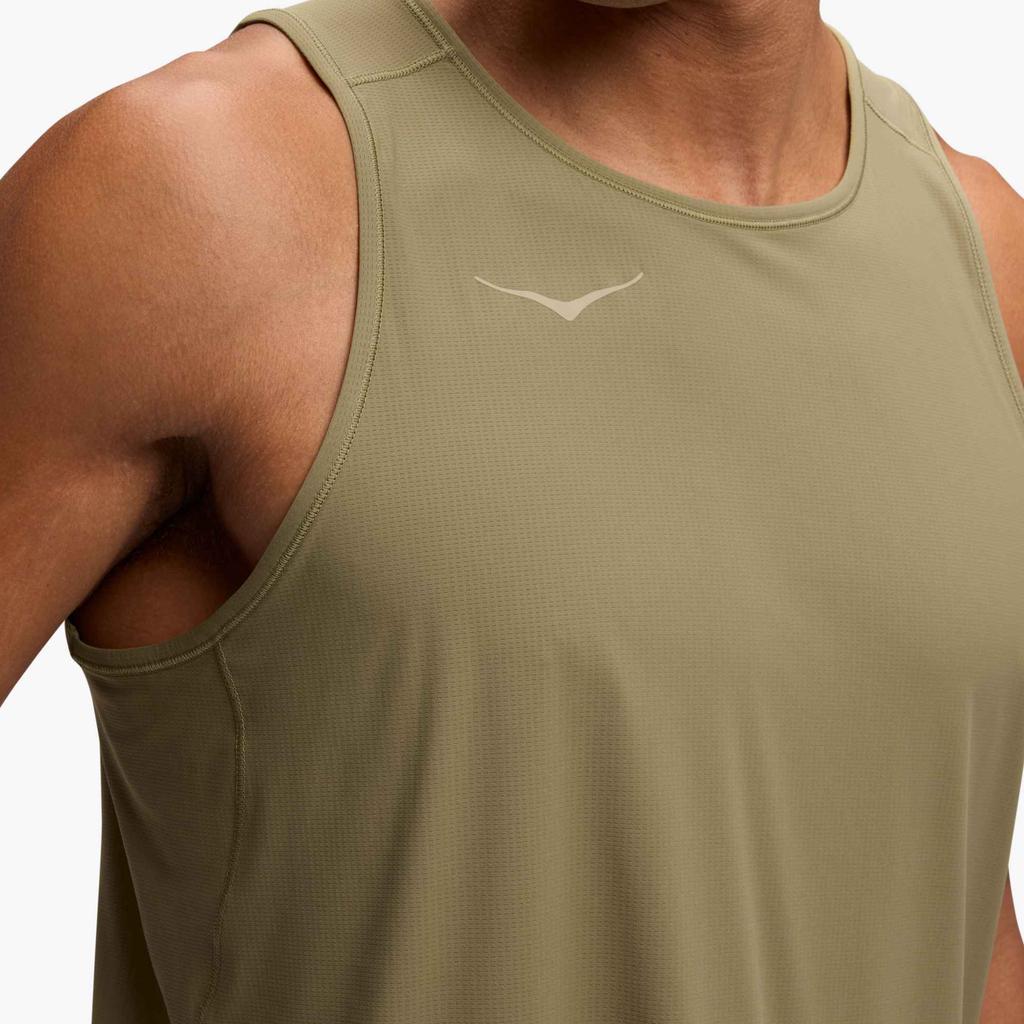 HOKA One One Comfortable Versatile Simple Solid Color Vest Men Tops Wild-Mushroom 1175770-WDMS