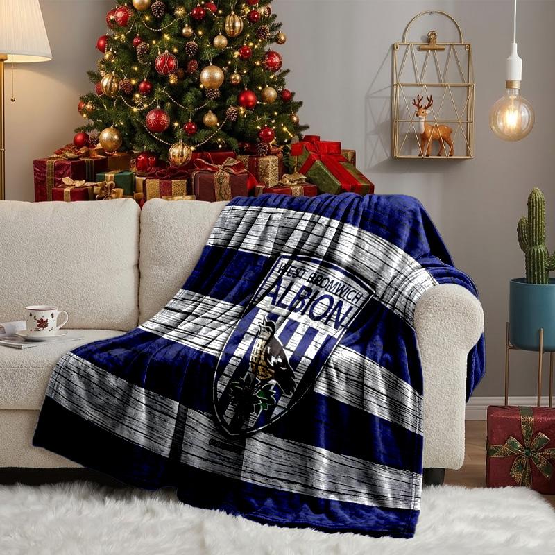 Bromwich Albion  Throws Blanket Flannel Blankets Plush for Couch Bed Gifts for Men Women Travel picnic blanket Christmas fan gifts