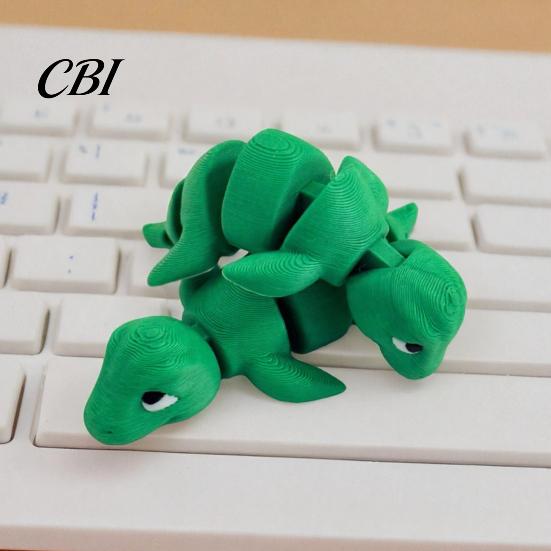 PLA Dinosaur Ornament Articulated Plesiosaur Figurine, 3D Printed with Movable Joints, Flexible Pose Toy Cute Mini Fidget for Home Office Desk