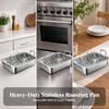 Roasting Pan with Rack Versatile Rectangular Roaster Premium for Kitchen, Bakers