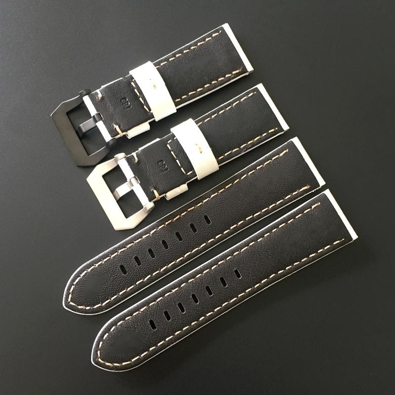 22 мм 24 мм 26 мм белый крокодиловый узор из натуральной кожи ремешок для часов сменный — фото 3