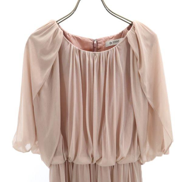 unused nano universe Check switching Five-quarter sleeve Spandex drape 2-way one piece Women Used