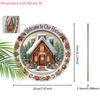 Christmas Wooden Welcome Sign with House Pattern - Navidad Round Sign for Front Door, Wall Hanging Decor - Ideal Christmas Decoration