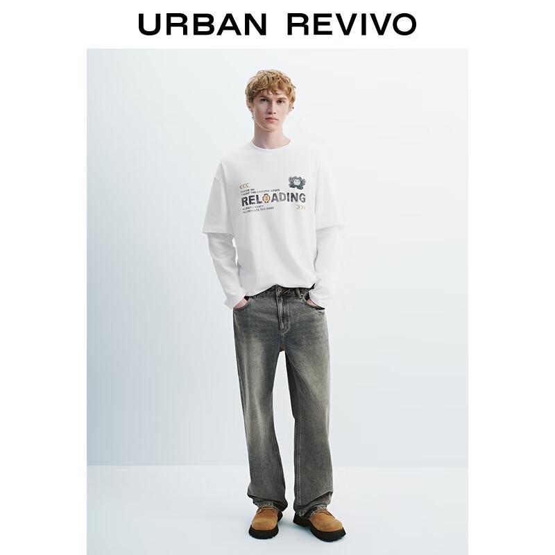 UR Men's Vintage Washed Straight Denim Jeans