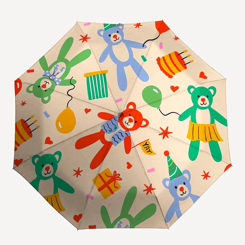 1pc Bear Party Celebration Umbrella with Plastic Handle,Suitable for All Seasons UmbrellaPT558
