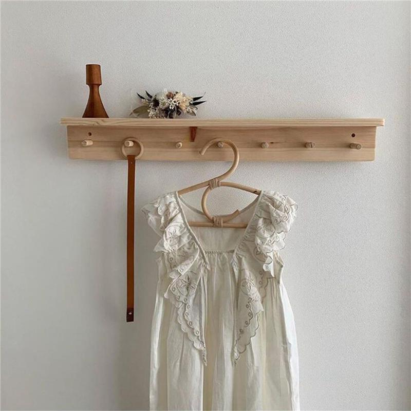 

24Pcs Rattan Clothes Hanger Nordic Style Kids Garments Organizer Rack Children Hanger Kids Room Decor Hangers-B61B