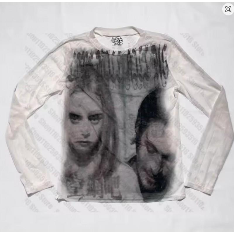 Unisex Vintage Streetwear Long Sleeve T-Shirt With 3D Digital Print Loose Fit Casual Tee Daily Wear