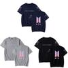 Bts Tryckt T-shirt Kortärmad Bomull Vardagskläder För Fans Mode