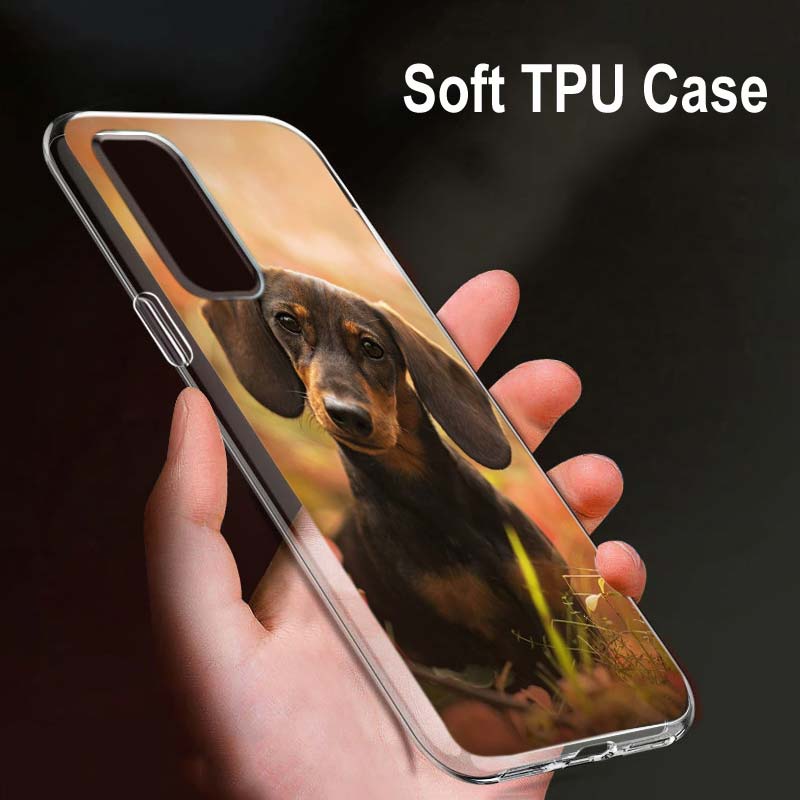 Dachshund Doberman Dog para OPPO Reno7 SE 6 5 ZF 4G 5G Find X2 X3 Neo Lite Pro Plus Capa de telefone transparente macia Coque