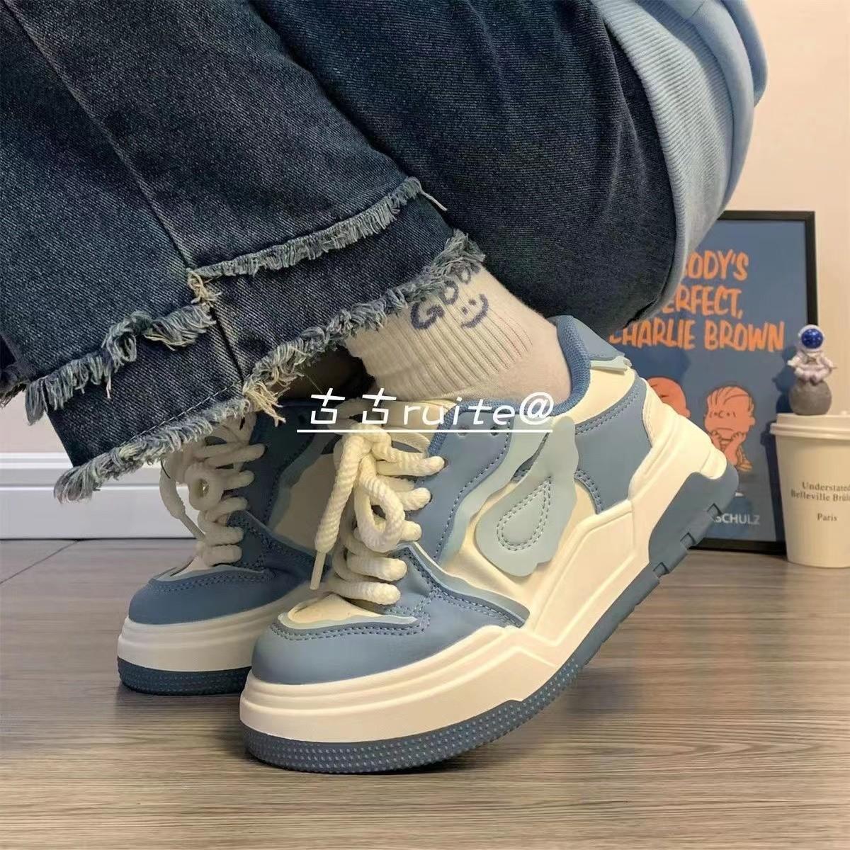 

Кроссовки на платформе Повседневная обувь Дизайнерские кроссовки Толстая обувьКроссовки для скейтбординга, увеличивающие рост, для женщин Все тенденции 35 синий