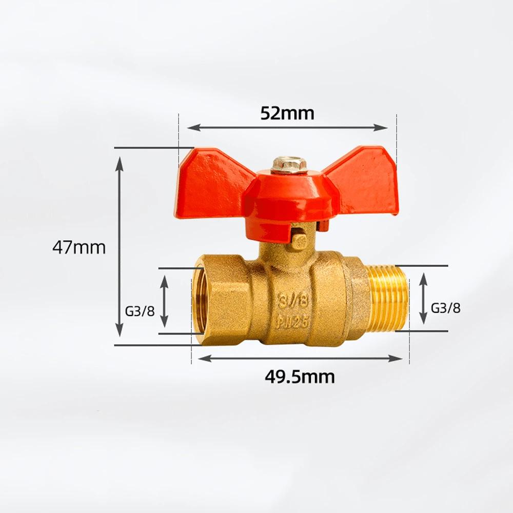 1/4" 3/8" 1/2" 3/4" BSPP Male To Female Brass Shut Off Ball Valve Fuel Gas with Red Blue Butterfly Handle Water Heater Switch