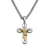 Catholic Jesus Cross Crucifix Pendant Necklace for Women Men Stainless Steel Gold Color Christ Amulet Chain Jewelry Party Gift