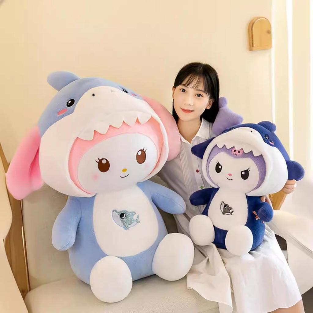 Niedliches Hai-Schwein Kinder Junge Mädchen Begleiter Geburtstagsgeschenk Plüsch Blau Rosa Paar Puppen 30cm