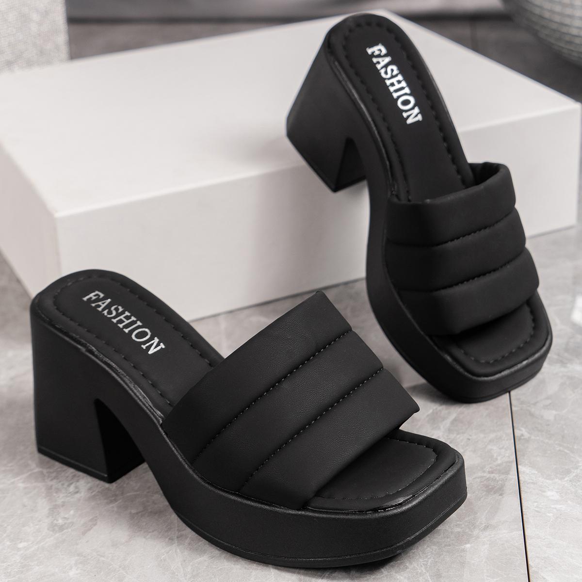 

Размер 35-43 Абсолютно новые женские летние босоножки на платформе, модные однотонные туфли на танкетке с высоким каблуком, женские тапочки, повседневные женские шлепанцы для вечеринок 39