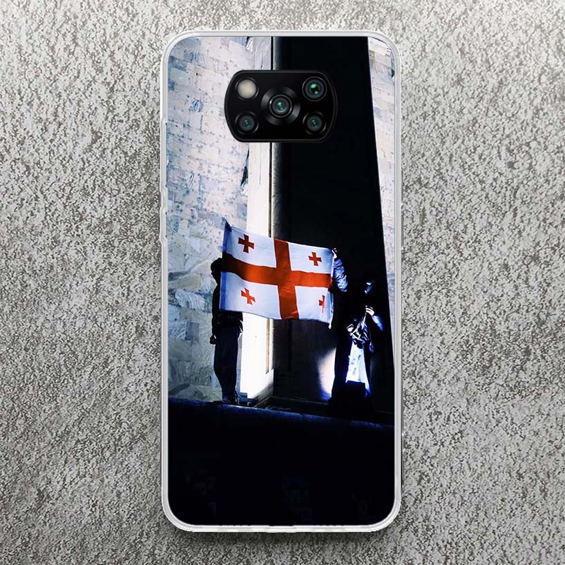 Georgia Flag Phone Case For Xiaomi Poco X3 Nfc X5 X6 X7 Pro F7 Ultra F6 F5 F4 M5S X4 GT M4 M3 F3 Soft Cover Silicone Shell