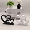 3D Printed Heart-to-Heart Statue Romantic Minimalist Heart-shaped Sculpture Plastic Smooth Surface Love Heart Figurine