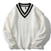 Herren Winter Retro V-Ausschnitt Verdickter Pullover Gestrickter Pullover Übergröße Oberteil