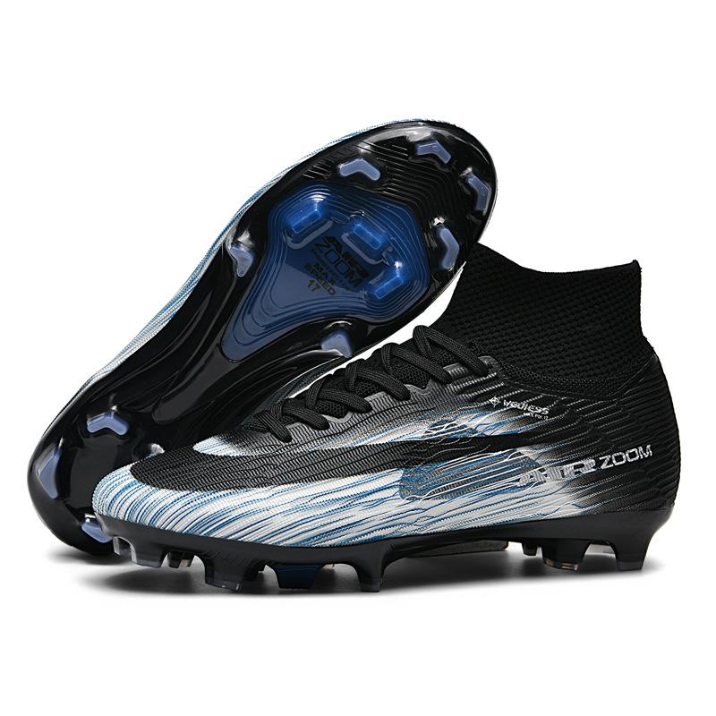 

Flying Knitting Seamless High-Top Football Shoes Tf Broken Nails Artificial Turf Ag Nails Men And Women Children And Adolescents Training Shoes 34
