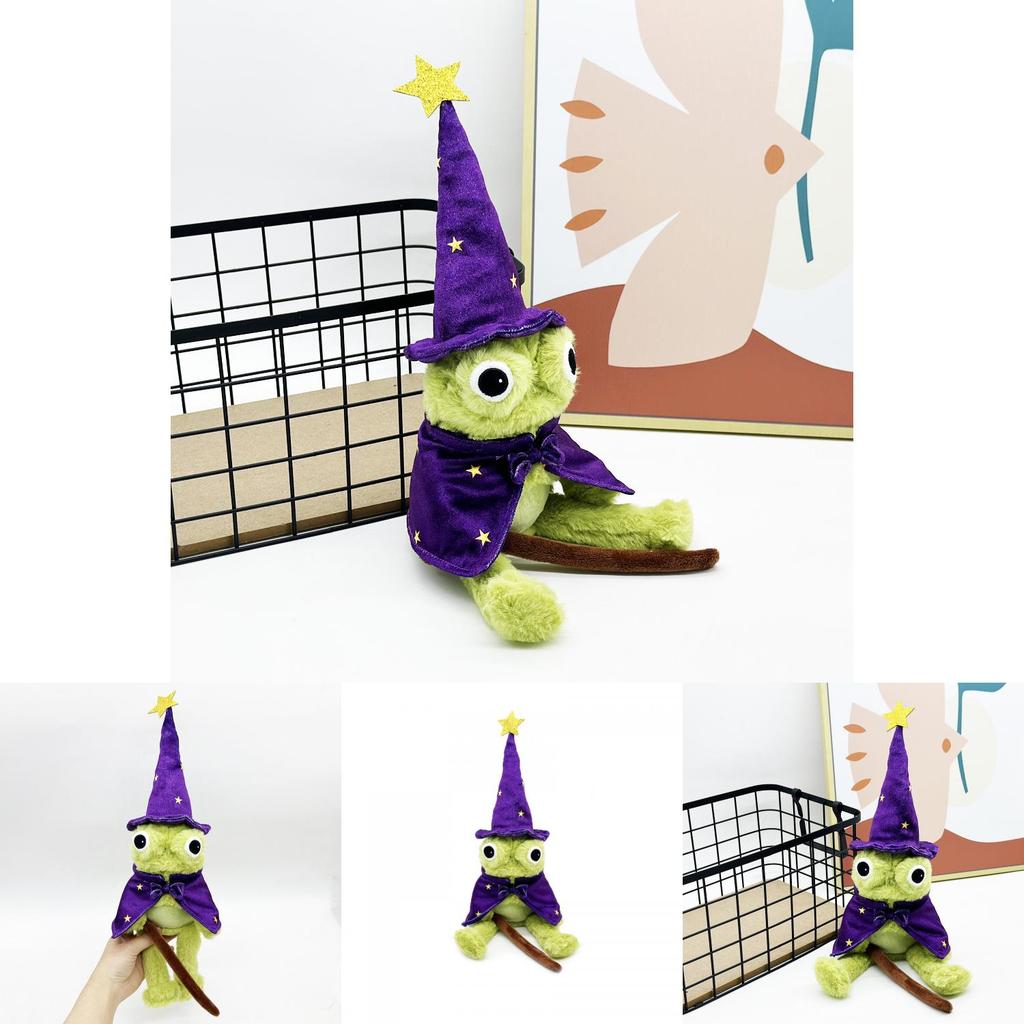 Moonlight Manor Frog Wizard Plush Doll With Soft Short Plush For Home Decor And Play