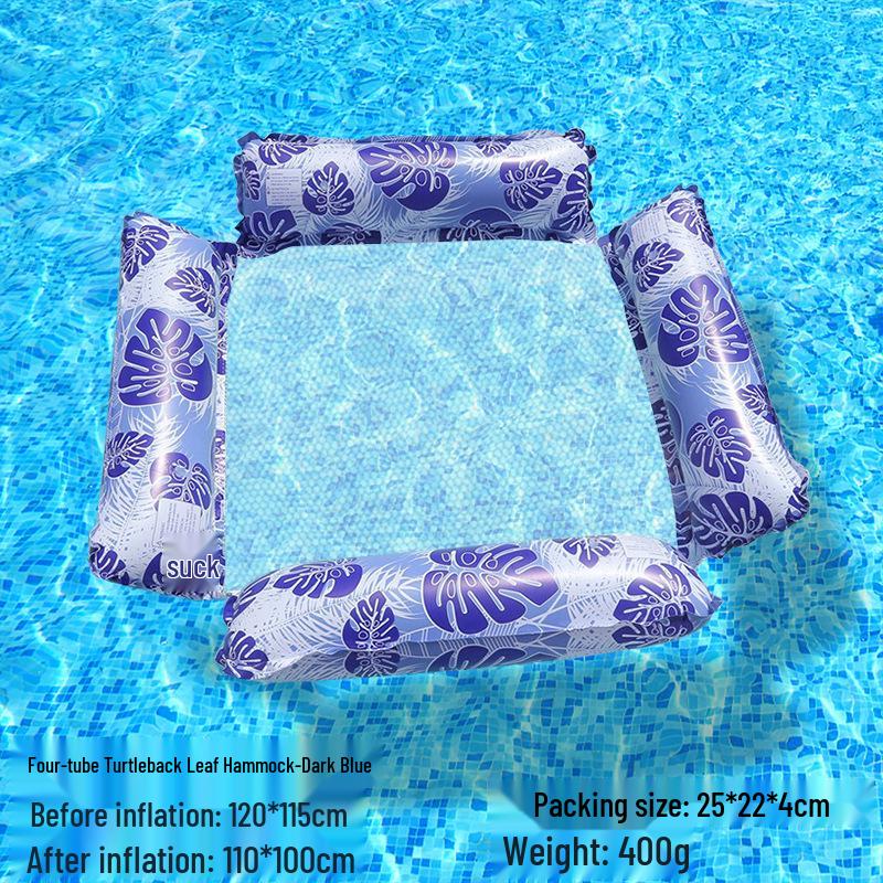 Tumbona Flotante Inflable Plegable Transfronteriza con Respaldo y Malla