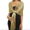 Sciarpa Hijab Para Sole Luminosa alla Moda Sciarpe Lucide Oro Argento Per Donne Pizzo Nappa Festa Sera Sciarpa