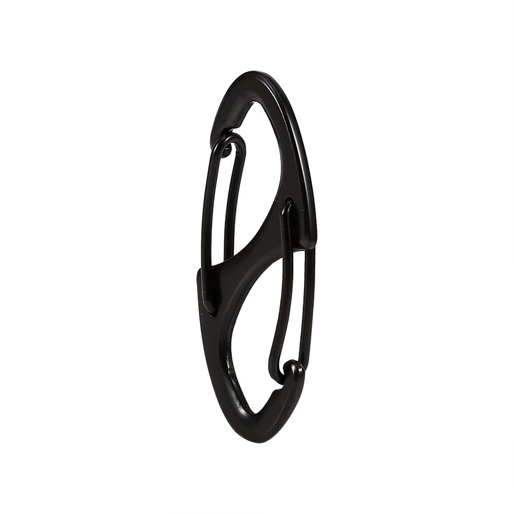 5PCS Alloy Metal Electroplate Camping Carabiner Keychain Quick Release Clip Key  (black)