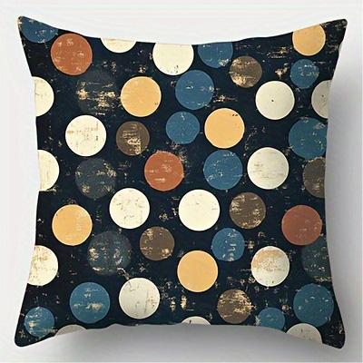 Vintage Polka Dot Pattern Double-sided Printed Pillow Cover Short Plush Suitable Living Rooms Bedrooms Sofas Throw Cushion Cover