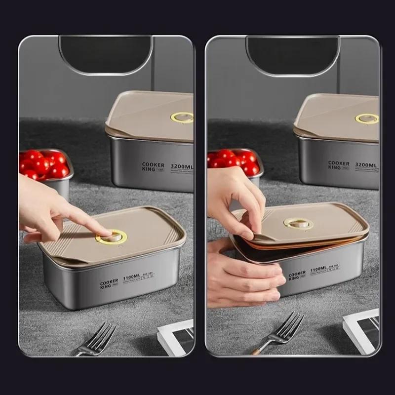 COOKER KING Food Storage Container Stainless Steel Camping Lunch Box Fruit Bento Box Refrigerator Freezer Sealed Storage Box