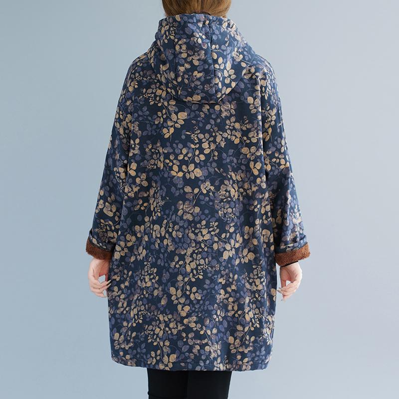 Long Sleeve Plus Size Cotton Hooded Vintage Floral New In Dresses for Women Casual Loose Mini Spring Autumn Winter Dress