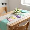 Felt Tableware Organizer 4 Pcs Easter Bunny Cutlery Holders, Pouch Bags, Cute Rabbit Utensil Plush Tail Table Settings Sleeve, Spring Fork Spoon Knife