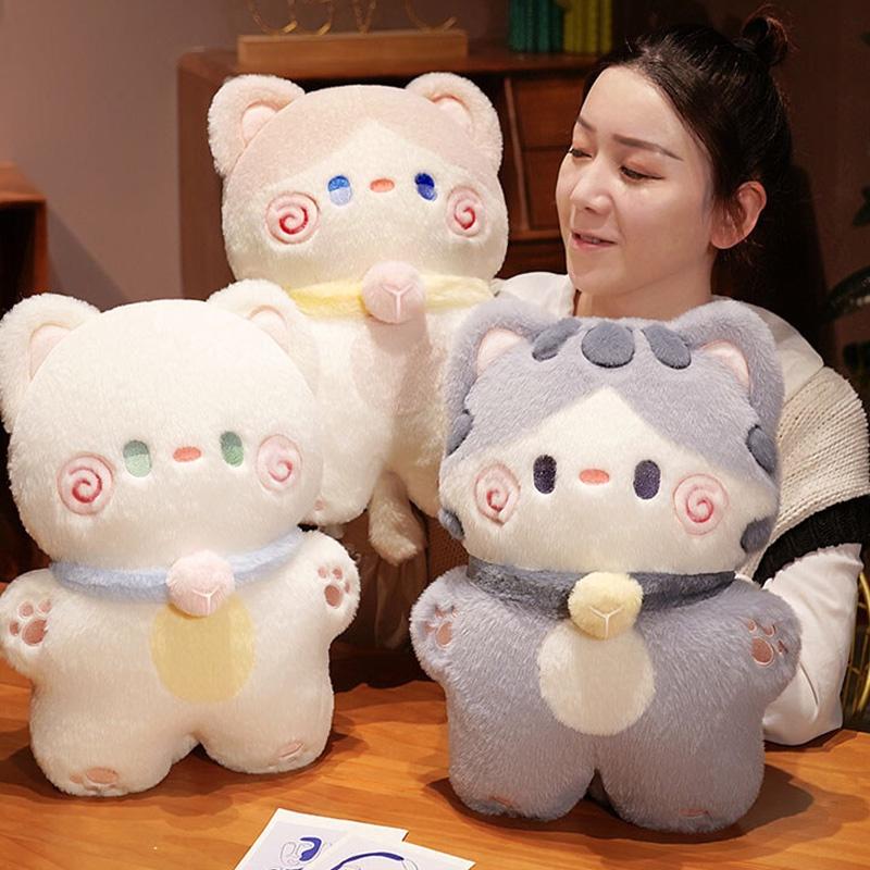 Adorable Standing Plush Cat Toy With Pp Cotton Filling Perfect For Decor And Cuddles